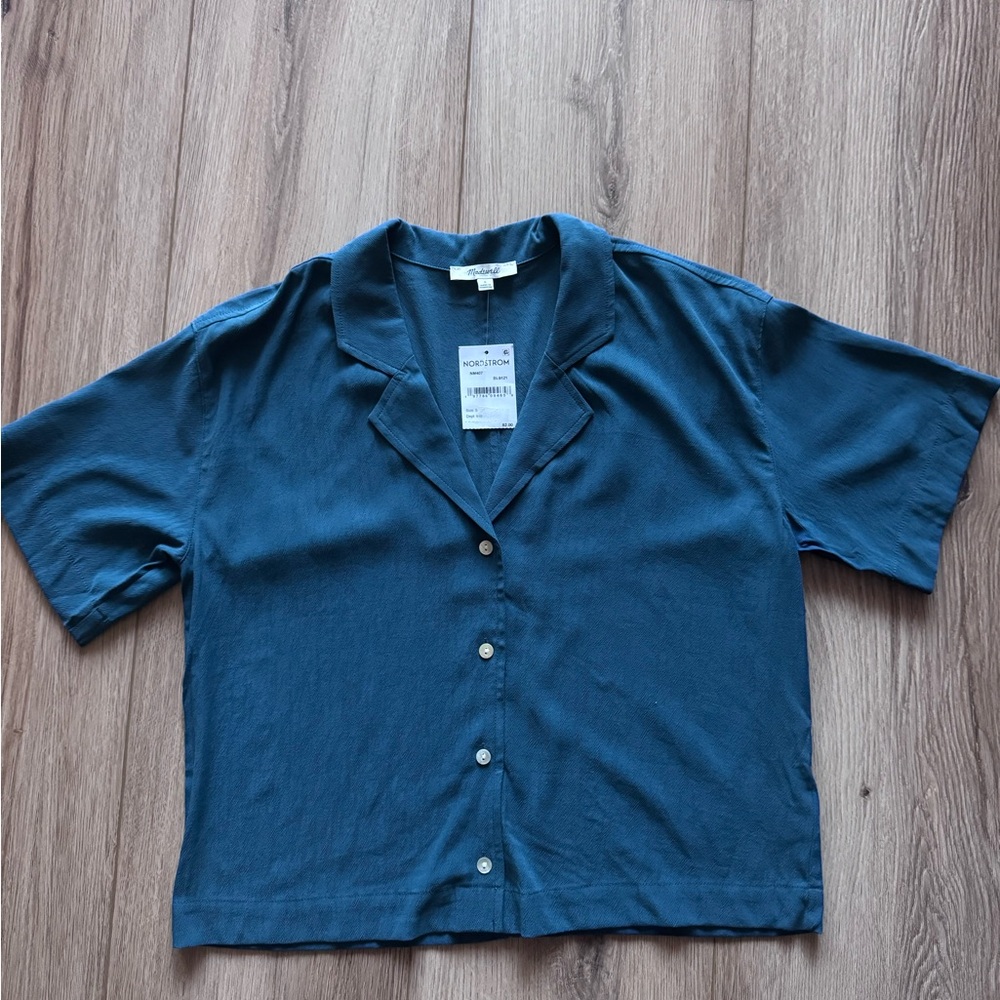 Madewell Teal Collared Shirt
